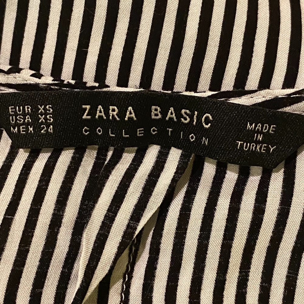 Zara Basic button down ruffle front blouse - Picture 6 of 6